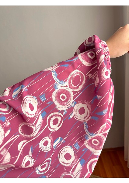 Bağlamalı Yuvarlak Desen Saten Elbise NSR167201 fiyatları