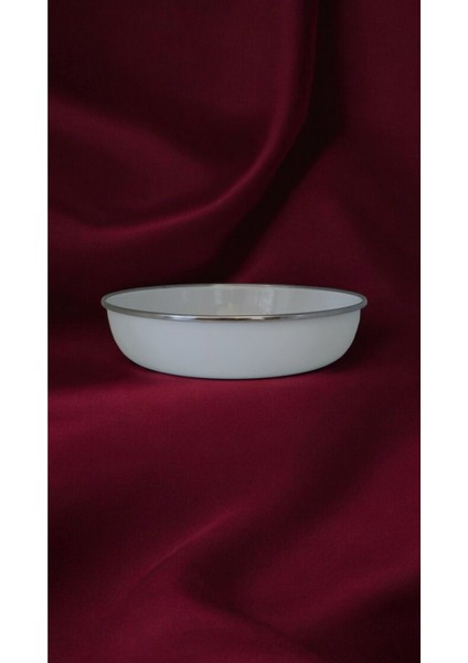 Emaye Muhallebi 6lı Set Yemek Kahvaltı Tabak 18 cm Desenli Çukur Tabak, Salata Cips Tabak fırsatları