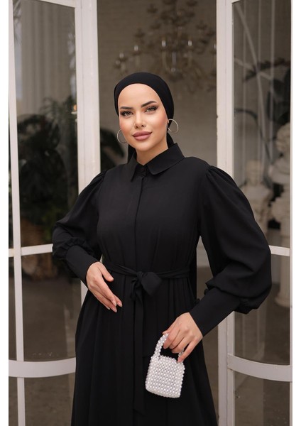 Gizli Patlı Düğmeli Ferace NSR504401 fiyatları