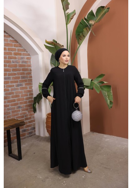 Balon Kol Taşlı Ferace NSR501701 fırsatları