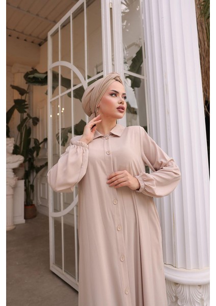 Tam Boy Düğmeli Ferace NSR500001 fiyatları