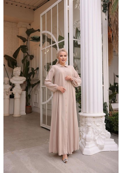 Tam Boy Düğmeli Ferace NSR500001 modelleri