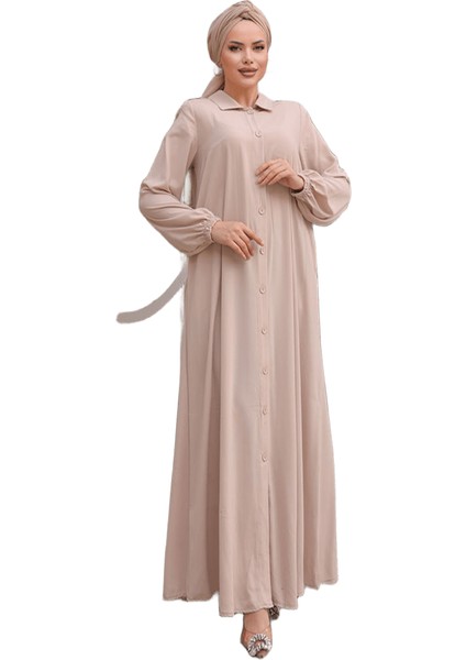 Tam Boy Düğmeli Ferace NSR500001 fiyatları