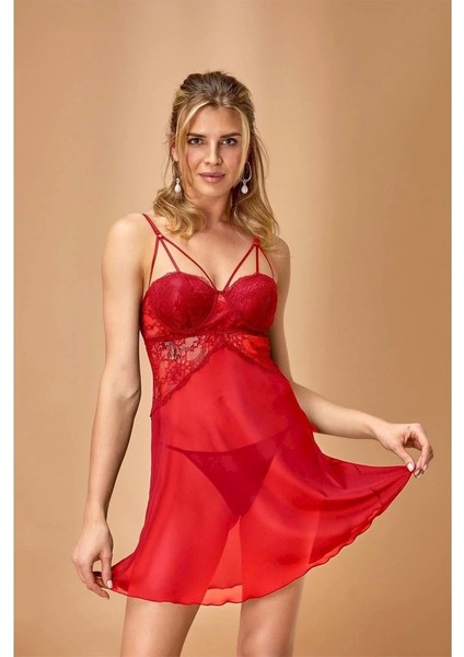 Nurteks 5436 Kadın Kısa Şifon Gecelik