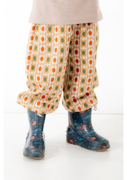 Mini Kids – Brown Flowers Çok Renkli, %100 Pamuk, Paçaları Lastikli Çocuk Balon Pantolon fiyatları