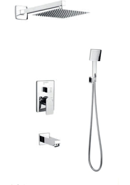 Kare Banyo Batarya Seti Siyah