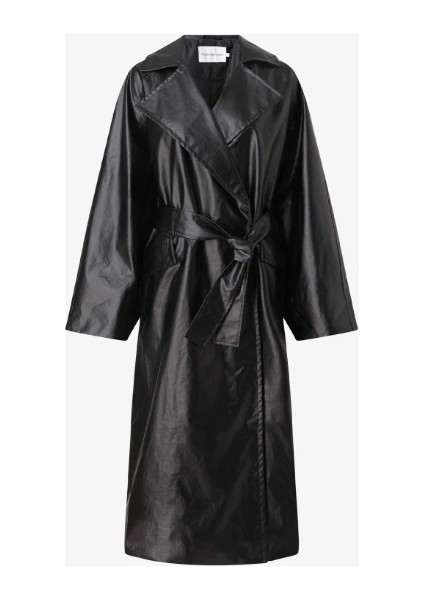 Calvin Klein Glossy Trench Siyah Kadın Ceket