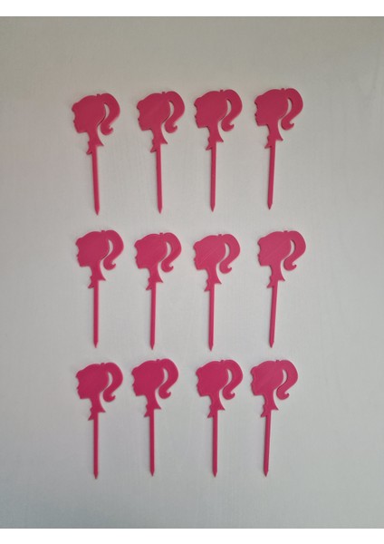 12 Adet Barbie Cup Cake- Pasta Süsü- Kürdanı (Sert Plastikten Üretilmiştir)