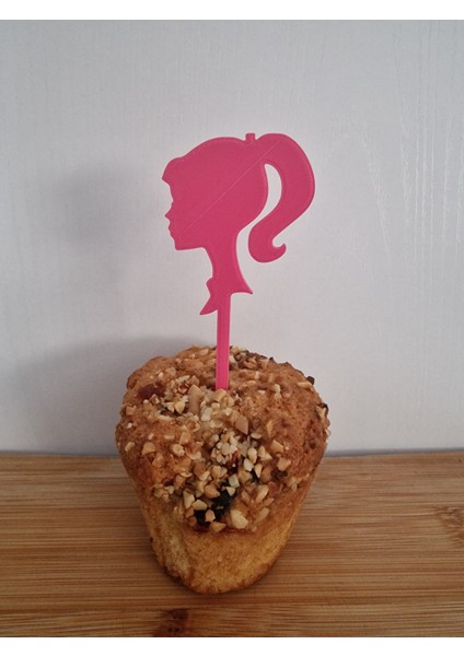 12 Adet Barbie Cup Cake- Pasta Süsü- Kürdanı (Sert Plastikten Üretilmiştir) modelleri