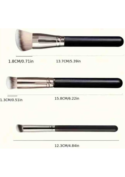 Make Up Brushes Set Fondöten Kapatıcı Kontür 3 Lü Set