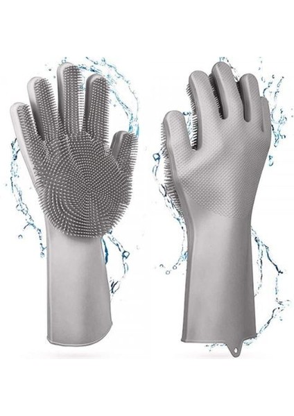 Sihirli Isıya Dayanıklı Silikon Çok Amaçlı Bulaşık Eldiven Fırçası Magic Gloves