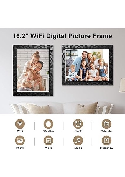 Nethgrow 16.2 Inc Büyük Dijital Resim Çerçevesi 32GB 1258X930 IPS Ekran modelleri