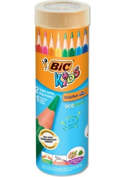 Kids Evolution Triangle Üçgen Jumbo Boya Kalemi 12+1 Renk Metal Tüp