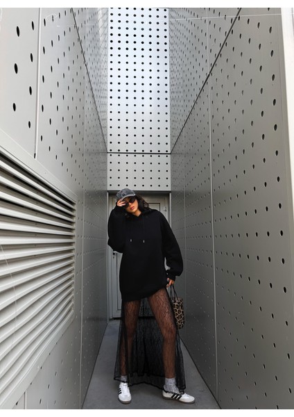 Kadın Siyah Uzun Dantel Etek 28213 fiyatları