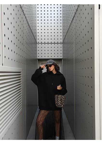 Kadın Siyah Uzun Dantel Etek 28213 indirimleri