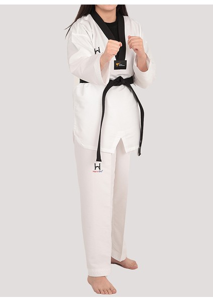 Taekwondo / Tekvando Elbisesi Fighter Siyah Yaka Dobok