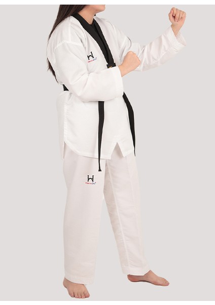 Taekwondo / Tekvando Elbisesi Fighter Siyah Yaka Dobok