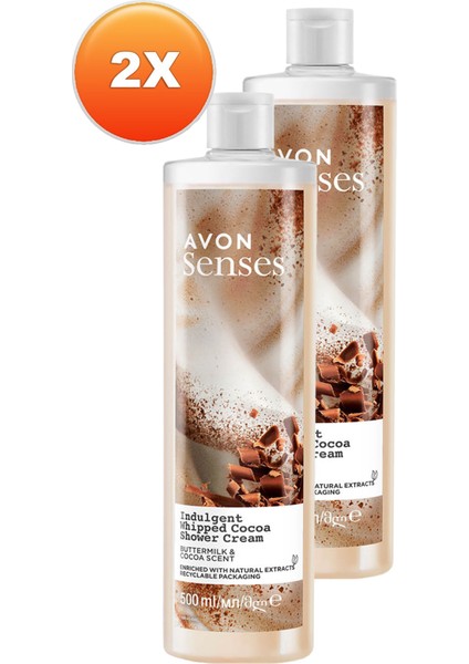 Senses Indulgent Buttermilk ve Kakao Özü İçeren Duş Kremi 500 ml x 2 adet