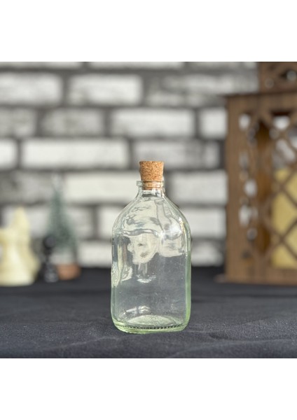 100 ml Şeffaf Cam Şişe Vazo Mantar Tıpalı