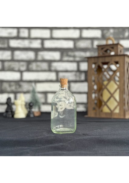 100 ml Şeffaf Cam Şişe Vazo Mantar Tıpalı