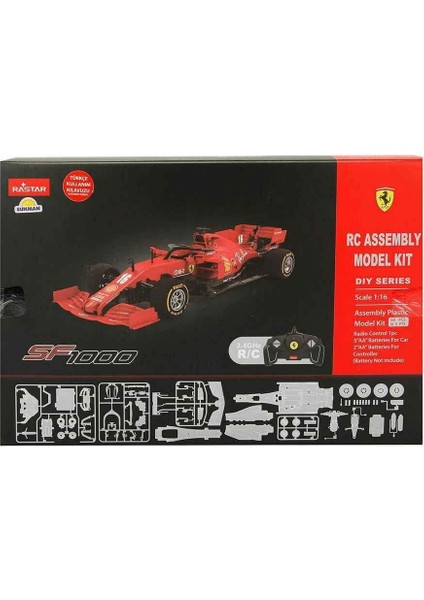 31961 Ferrari SF1000 Uzaktan Kumandalı Model Araç Montaj Kiti 1:16 -Sunman
