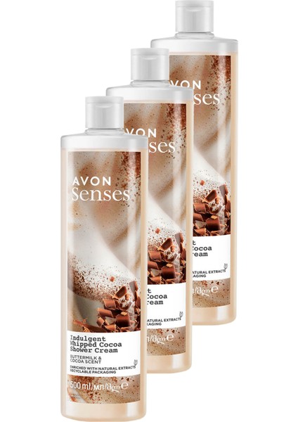Senses Indulgent Buttermilk ve Kakao Özü İçeren Duş Kremi 500 ml x 3 adet