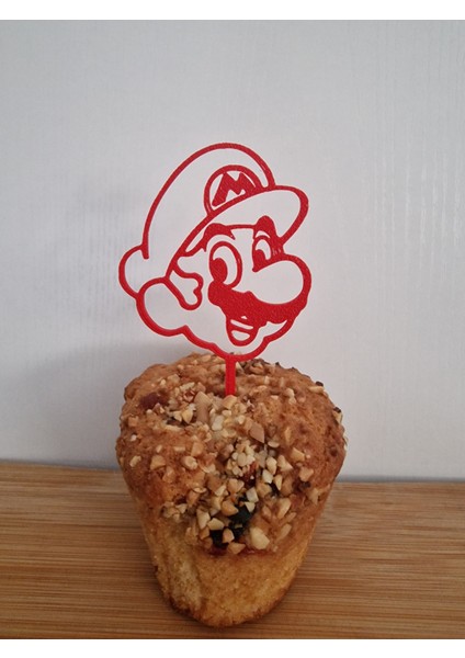 12 Adet Super Mario Cup Cake- Pasta Süsü- Kürdanı (Sert Plastikten Üretilmiştir)