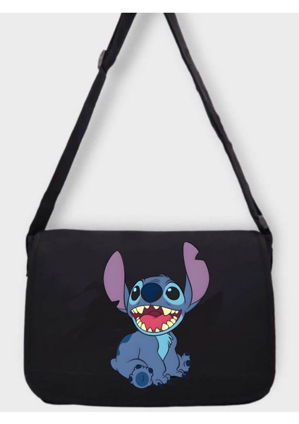 Stitch Tasarım Kalın Bez Tote Bag Siyah Kanvas Postacı Çantası Sokak Tarzı Kore Çanta fiyatları