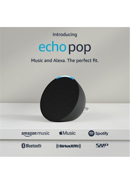 Echo Pop - Tam Ses Kompakt Akıllı Hoparlör - Siyah