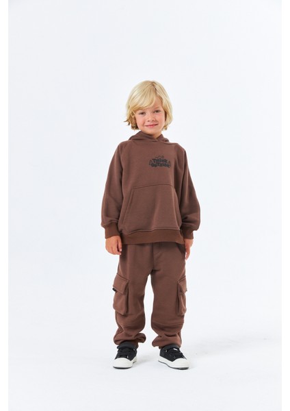 (SCE-1303) Serbend Kıds Kargo Cepli Erkek Çoçuk Eşofman Altı