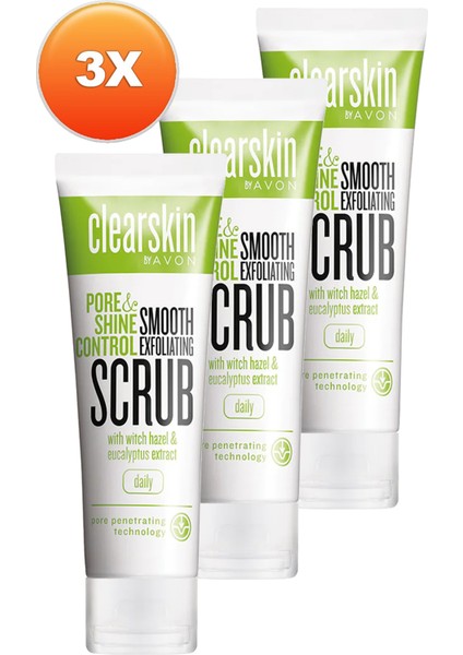 Clearskin Gözenek ve Parlaklık Kontrolü İçin Yüz Peelingi Üçlü Set 75 ml