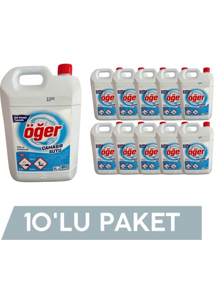 10'lu Paket Öğer Çamaşır Suyu 5 L