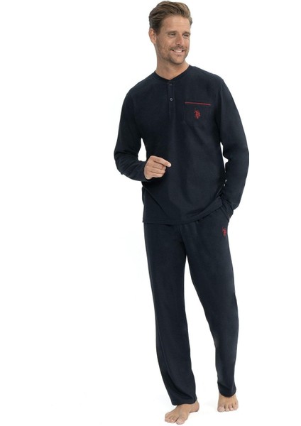 U.s Polo Assn. 12040 Erkek Çeyizlik 5'li Sabahlıklı Pijama Takım-Bordo