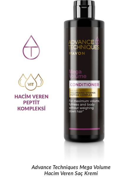 Advance Techniques Mega Volume Hacim Veren Saç Kremi 250 Ml İkili Set
