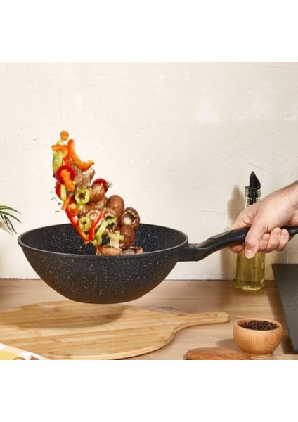 Elit 28 cm Wok Tava SPAN28 cm Granitspan