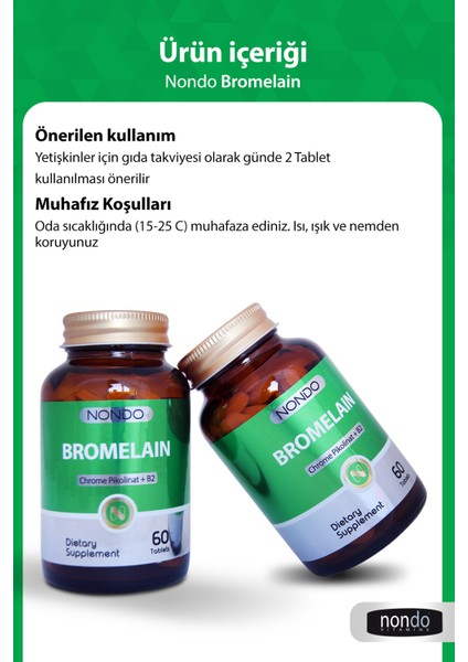 Bromelain 750 mg & Krom Pikolinat 60 Tablet