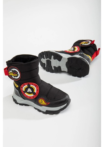 Winters Termal Yünlü Erkek Çocuk Cırtlı Kar Botu