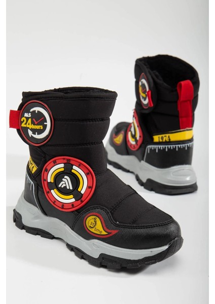 Winters Termal Yünlü Erkek Çocuk Cırtlı Kar Botu modelleri