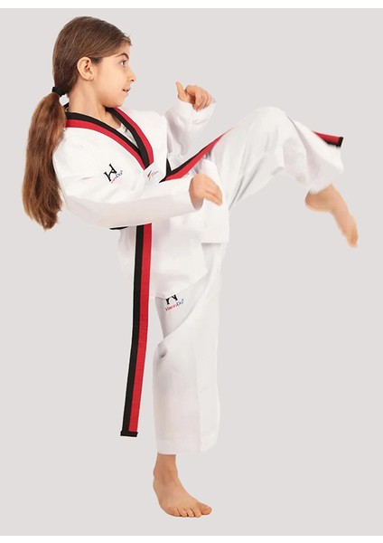 Taekwondo / Tekvando Elbisesi Fitilli Pum Yaka Dobok