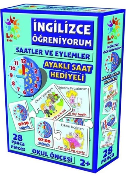 Saat Hediyeli İngilizce Öğreniyorum Seti Saatler ve Eylemler