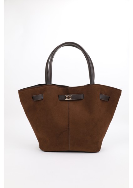 Süet Deri Mıknatıs Kapamalı Kilit Detaylı El ve Omuz Çantası fırsatları