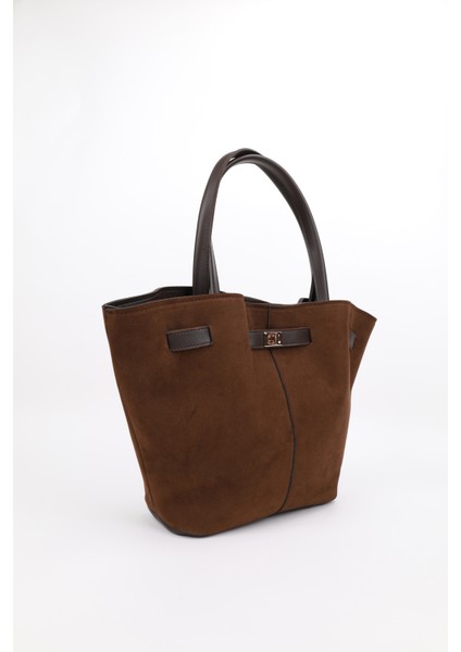 Süet Deri Mıknatıs Kapamalı Kilit Detaylı El ve Omuz Çantası indirimleri