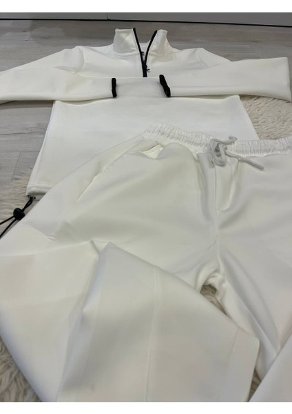 Erkek Siyah Dikey Yaka Pamuklu Comfort Fit Dik Yaka Sweatshirt Jogger Eşofman Takımı fiyatları