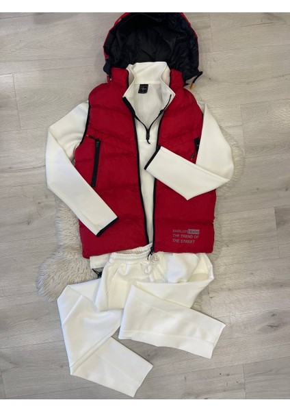 Erkek Siyah Dikey Yaka Pamuklu Comfort Fit Dik Yaka Sweatshirt Jogger Eşofman Takımı fırsatları