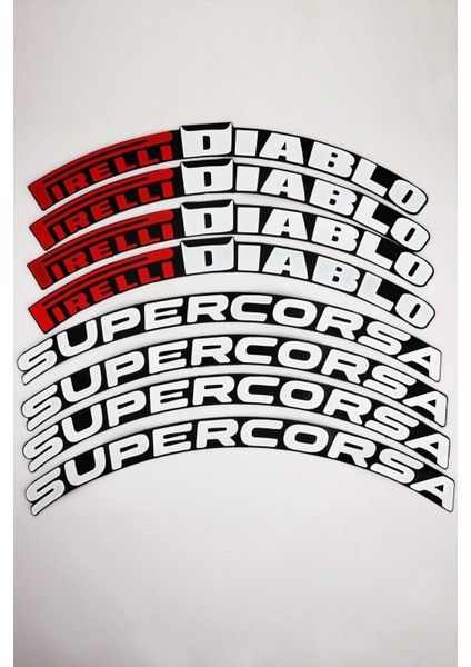 Pirelli Diablo Super Corsa Lastik Yazı Ürün 1.9 cm 8 Adet Tutkal