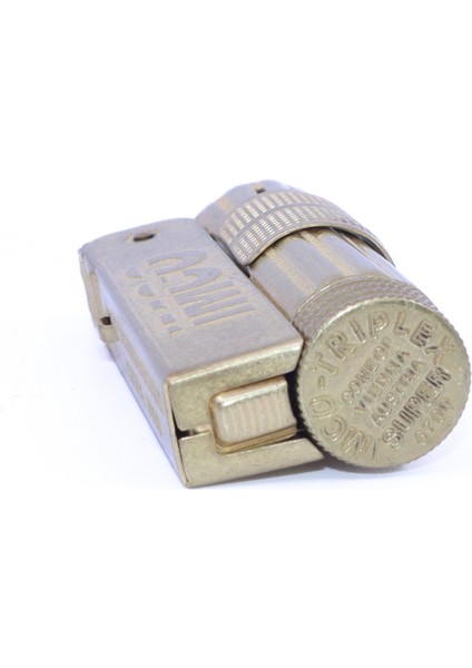 Orijinal Avusturya Üretimi Paslanmaz Çelik Benzinli Muhtar Çakmak - Rustic Gold Logo