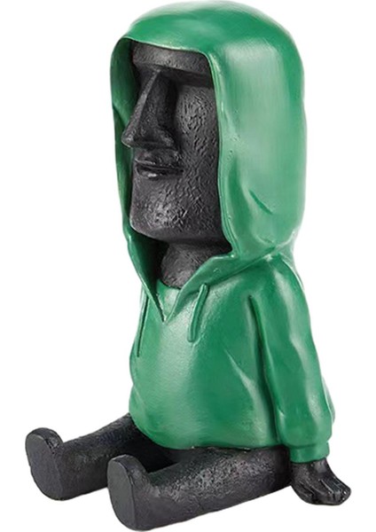 Paskalya Adası Baş Heykeli Antik Soyut Moai Heykeli Dekor Retro Heykelcik Yeşil (Yurt Dışından) fırsatları