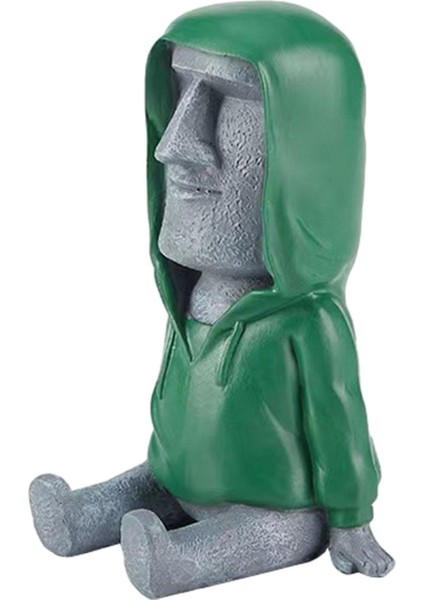 Paskalya Adası Baş Heykeli Soyut Heykeli Antik Ahu Moai Baş Heykeli Gri Yeşil (Yurt Dışından)