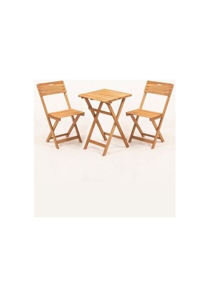 Balkon Bahçe Mutfak 3'lü Bistro Set - Katlanır 2 Sandalye 1 Masa