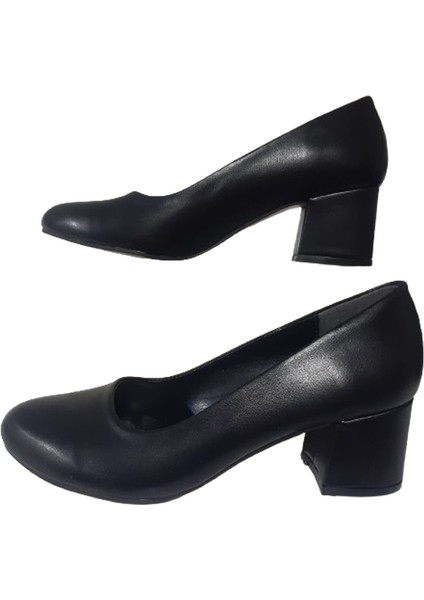 Shoes Kadın Siyah Düz Kısa Topuklu Abiye Ayakkabı NRVNA203-97 fırsatları